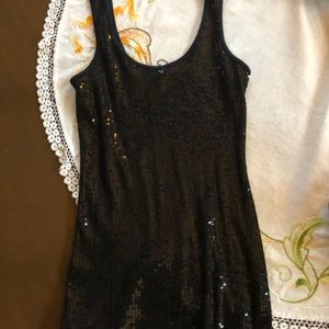 Express All-over Black Sequin Basic SexyTank Top. Cotton Modal Blend XS